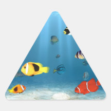 Pescados en el océano calcomanía de triangulo personalizadas