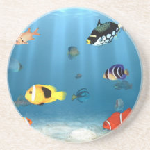 Pescados en el océano posavasos diseño