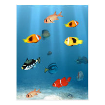 Pescados en el océano tarjetas postales