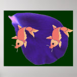 Pescados en una charca:  Trucos del arte del pétal Impresiones