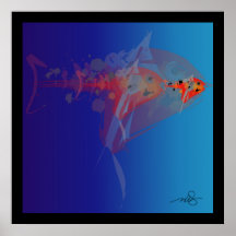 Pescados grandes, pequeños pescados posters