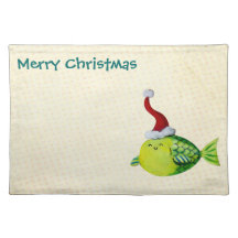 Pescados lindos del navidad manteles individuales