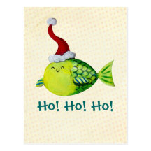 Pescados lindos del navidad postales