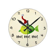 Pescados lindos del navidad relojes de pared