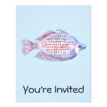 Pescados. Línea roja Rainbowfish. Invitaciones Personales