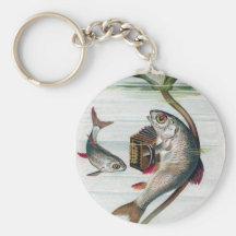 Pescados que juegan el lirio del acordeón y de agu llaveros