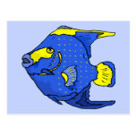 Pescados tropicales azules hermosos del loro postales