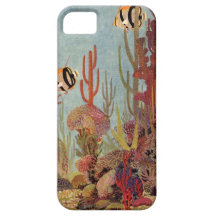 Pescados y coral tropicales del vintage en el océa iPhone 5 cárcasa