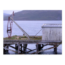 Pescando y cultivando la postal
