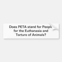PETA PEGATINA DE PARACHOQUE