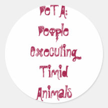 PeTA: PeopleExecutingTimidAnimals Etiquetas
