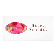 Pétalo cristalino de RedRose PinkRose del feliz cu Tarjeta Personal Con Foto