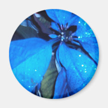 Pétalos azules imán de frigorífico
