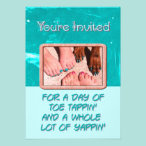 Peticure - día del balneario del Pedicure invitaciones