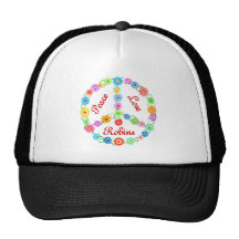 Petirrojos del amor de la paz gorro