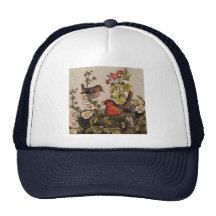 Petirrojos del vintage para los amantes del pájaro gorras