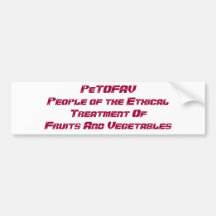 PeTOFAVPeople del EthicalTreatment de frutas… Pegatina De Parachoque