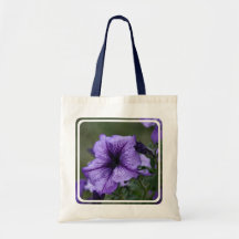 Petunia púrpura bonita bolsa