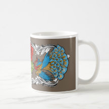 Pfau Tasse erdfarben