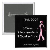 Philadelphia 2009 botón de 3 días pins