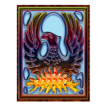 Phoenix que sube del fuego y de las cenizas postal