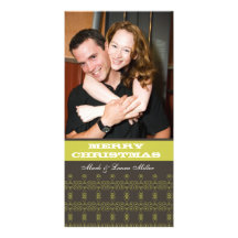 Photcard verde elegante del día de fiesta del mode tarjetas fotograficas 