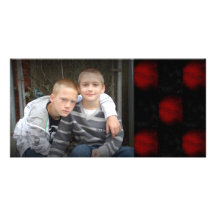 Photocard a cuadros del gótico rojo y negro tarjetas con fotos personalizadas