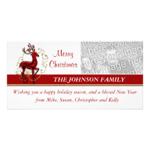 Photocard de la familia del negocio del reno tarjeta personal