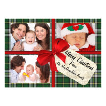 Photocard del navidad del tartán comunicado