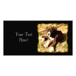 Photocard del perrito del boxeador tarjeta fotografica personalizada