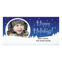 Photocard estrellado de las vacaciones de invierno tarjeta fotografica  