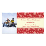 Photocard rojo clásico de las Felices Navidad de l Tarjetas Fotográficas