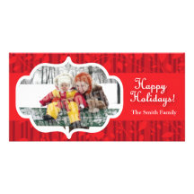 Photocard rojo del medallón tarjetas personales con fotos