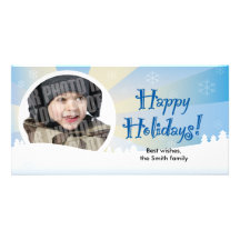 Photocard soleado de las vacaciones de invierno tarjeta con foto personalizada