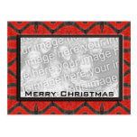 Photoframe negro rojo de las Felices Navidad Postal