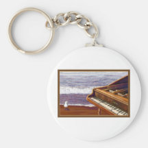 Piano en una playa llaveros personalizados