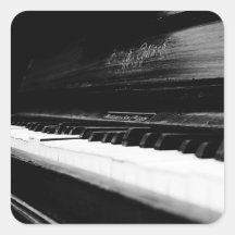 Piano viejo pegatina cuadradas personalizadas