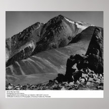 Pico de montaña blanco de Ansel Adams Posters