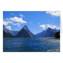 Pico del inglete, Milford Sound, NZ, tarjeta