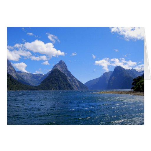 Pico del inglete, Milford Sound, NZ, tarjeta