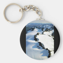 Picos de montaña nevados - visión aérea llaveros personalizados