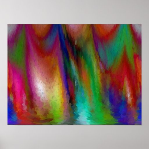 Picos del arco iris sobre el poster del arte del l