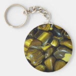 Piedras de oro del ojo del tigre llaveros