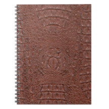 Piel de Brown Hornback Croc Libretas