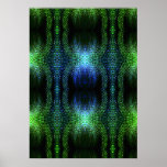 Piel de serpiente verde del resplandor posters