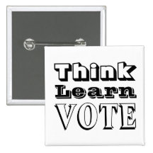 Piense, aprenda, vote pins
