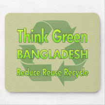 Piense Bangladesh verde Alfombrilla De Raton