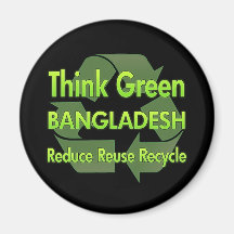 Piense Bangladesh verde Imán De Nevera