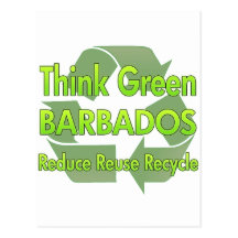Piense Barbados verdes Tarjetas Postales
