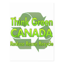 Piense Canadá verde Postales